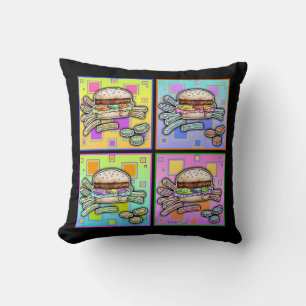 Pop Art HAMBURGER DURCH PILLOW reversibel Kissen