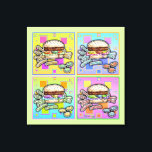 Pop Art HAMBURGER Galerie Wrapped CANVAS Leinwanddruck<br><div class="desc">Pop Art HAMBURGER mit FRIES. Eine klassische Pop-Kunstgrafik der All American Burger & French Fries - Ein Sesam-Samen-Bun und Pommes Frites als Seitenteile! Retro und Spaß,  ideal für Restaurants,  Diners und die Zuhause Küche. Wählen Sie Ihre Leinwand Hintergrundfarbe!</div>