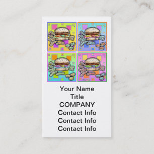 Pop Art HAMBURGER GESCHÄFTSKARTE Visitenkarte