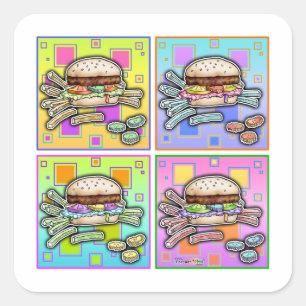 Pop Art HAMBURGER STICKER