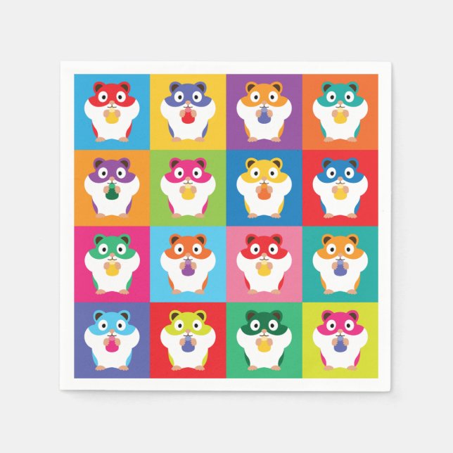 Pop Art Hamsters Napkins Serviette (Vorderseite)