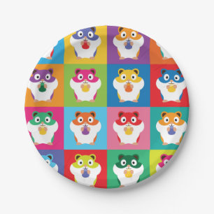 Pop Art Hamsters Papierplatte Pappteller