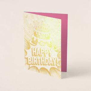 Pop Art Happy Birthday Cake Folienkarte