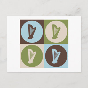 Pop Art Harp Postkarte