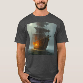 Pop Art Haunted Pirate Ship Gasparilla Yacht Boat T-Shirt