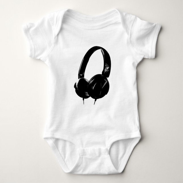 Pop Art Headphone Baby Strampler (Vorderseite)