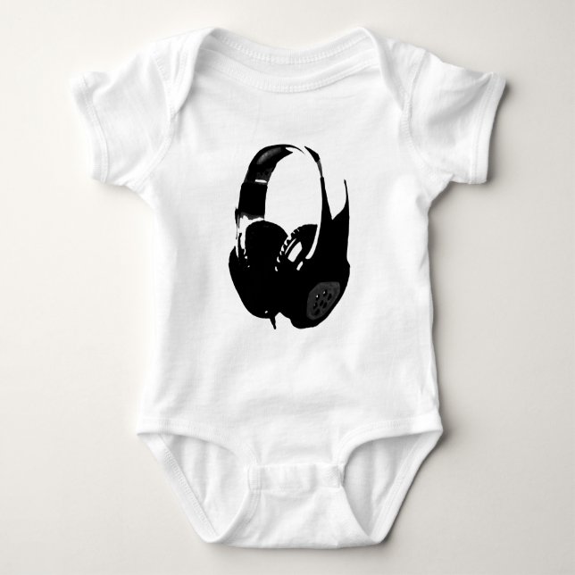 Pop Art Headphone Baby Strampler (Vorderseite)