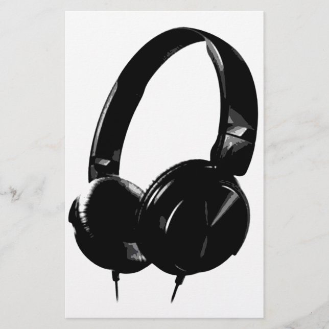 Pop Art Headphone Briefpapier (Vorderseite)