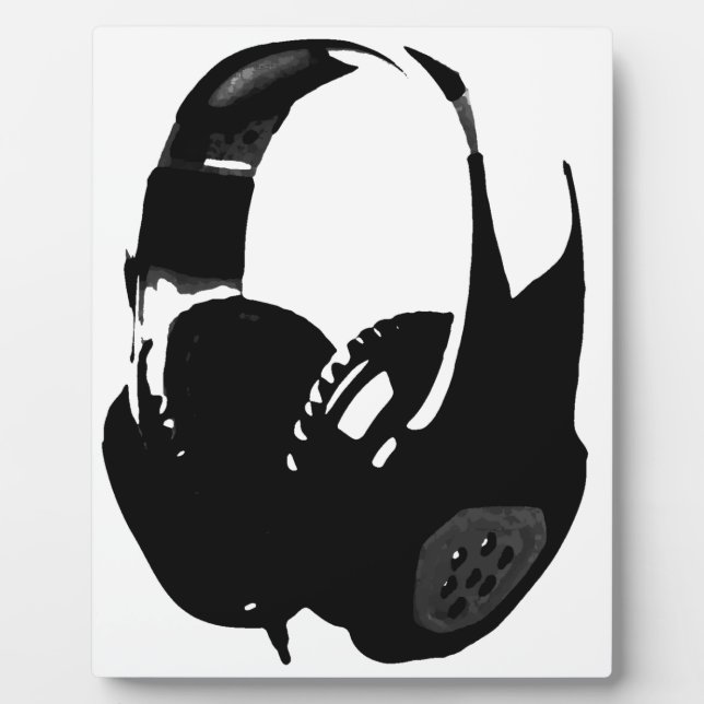 Pop Art Headphone Fotoplatte (Vorderseite)
