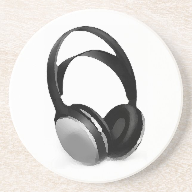 Pop Art Headphone Getränkeuntersetzer (Vorne)