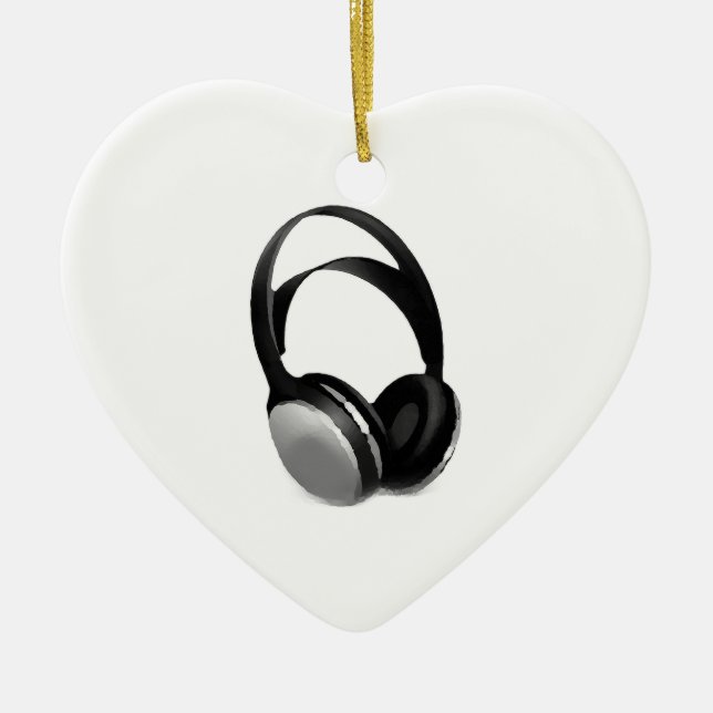 Pop Art Headphone Keramik Ornament (Vorne)
