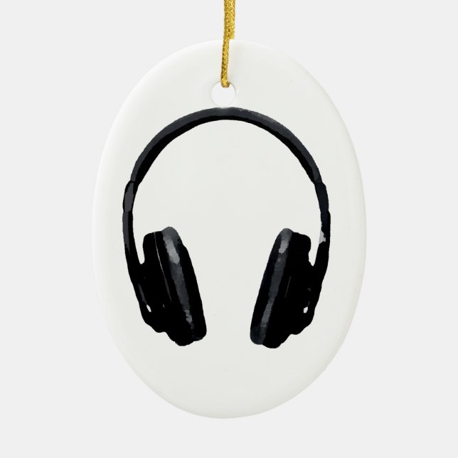 Pop Art Headphone Keramikornament (Vorne)