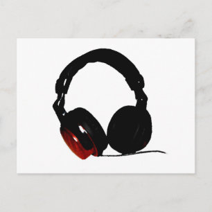 Pop Art Headphone Postkarte