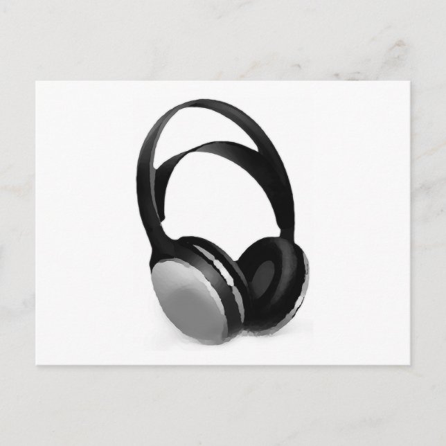 Pop Art Headphone Postkarte (Vorderseite)