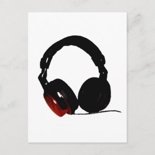 Pop Art Headphone Postkarte