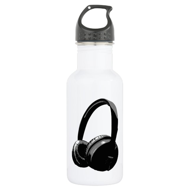Pop Art Headphone Trinkflasche (Vorderseite)