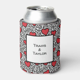 Pop Art Heart Pattern Dosenkühler