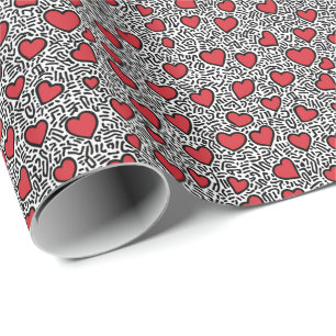 Pop Art Heart Pattern Geschenkpapier