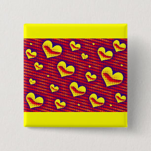Pop Art Hearts Button