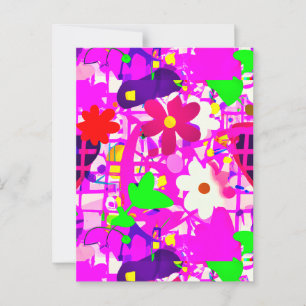Pop Art helle Blume Postkarte