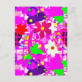 Pop Art helle Blume Postkarte