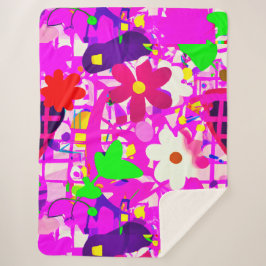 Pop Art helle Blume Sherpadecke