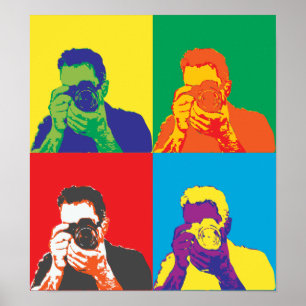 Pop-Art Helle Farben Fotograf Kamera Dekor Poster