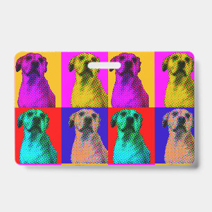 Pop-Art-Hund-Abzeichen Ausweis