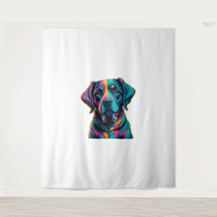 Pop Art Hund, um Spaß und Farbe Ihrem Stil hinzuzu Wandteppich