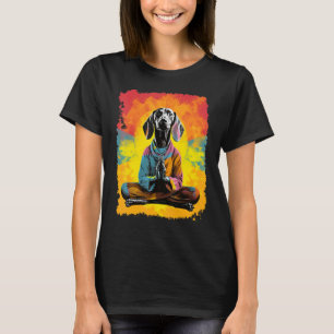 Pop-Art-Hund Yoga-Meditation Dachshund T-Shirt