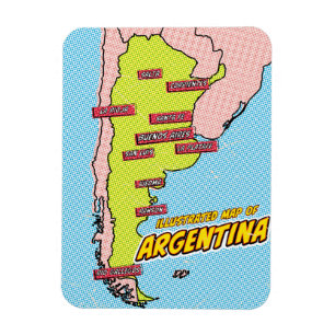 Pop Art Illustrated Argentinien Magnet