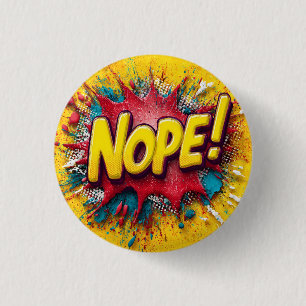 Pop-Art-Illustration mit fettem Gelb 'NEIN Button