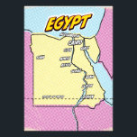 Pop Art Illustriert Ägypten Karte Fotodruck<br><div class="desc">Pop Art Illustriert Ägypten Afrikanische Karte in einem schönen Vintagen abgenutzten Stil.</div>