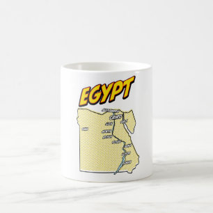 Pop Art Illustriert Ägypten Karte Kaffeetasse