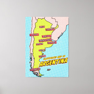 Pop Art Illustriert Argentinien Leinwanddruck