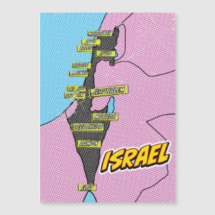 Pop Art Illustriert Israel Karte