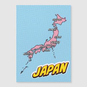 Pop Art Illustriert Japan Karte