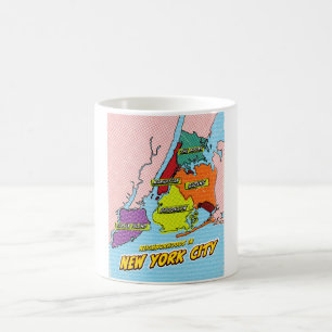 Pop Art Illustriert New York City Karte Kaffeetasse