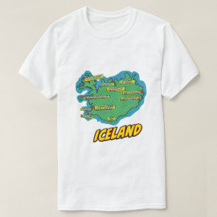 Pop Art Illustriert New York City Karte T-Shirt