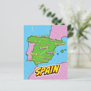 Pop Art Illustriert Spain Maps