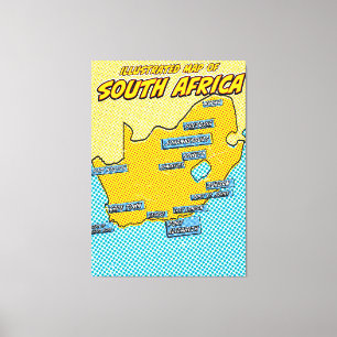 Pop Art Illustriert Südafrika Leinwanddruck
