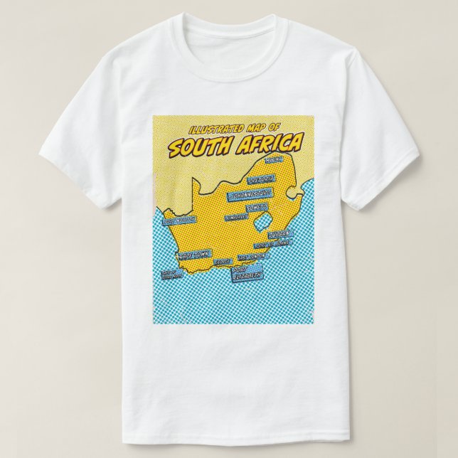 Pop Art Illustriert Südafrika T-Shirt (Design vorne)