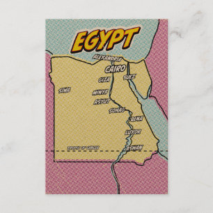 Pop-Art-illustrierte Ägyptenkarte Begleitkarte