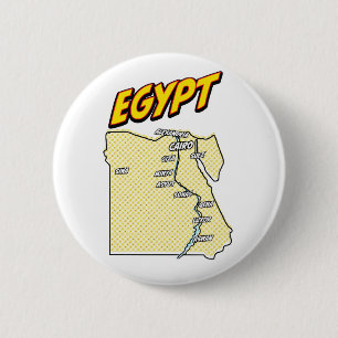 Pop-Art-illustrierte Ägyptenkarte Button