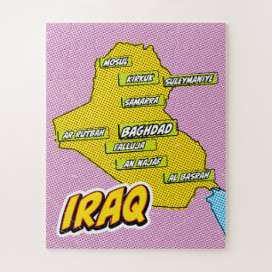 Pop-Art-Illustrierte Irak-Karte