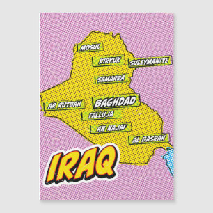 Pop-Art-illustrierte Irak-Karte Magnetkarte