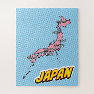 Pop Art illustrierte Japan-Karte