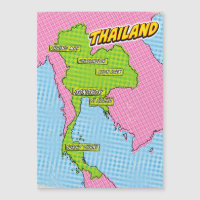 Pop-Art-illustrierte Thailand-Karte