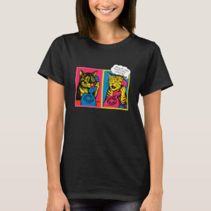 Pop-Art-inspirierte Katzenillustration - Lustig Sü T-Shirt