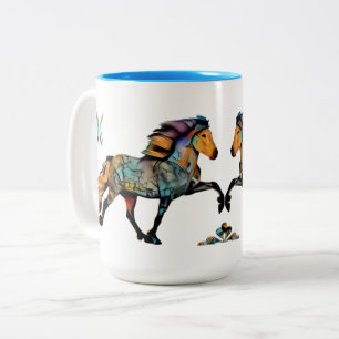 Pop Art Isländisches Pferd Zweifarbige Tasse